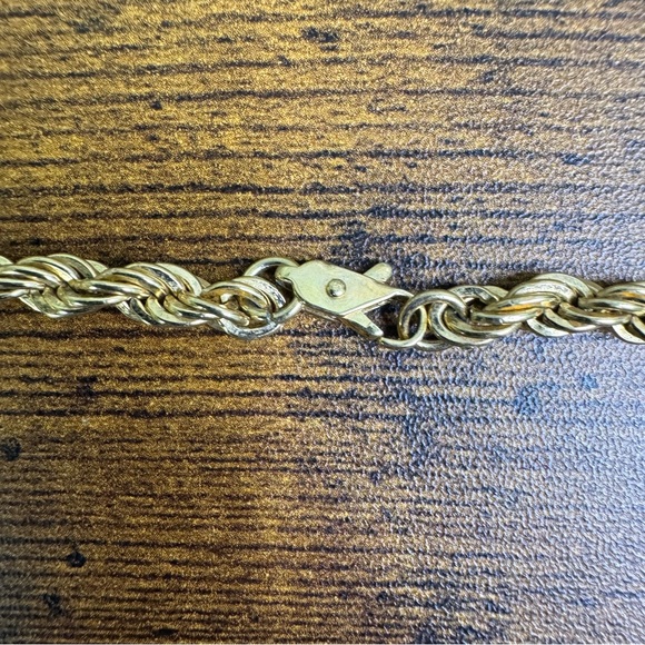 Gold Tone Rope Chain Necklace 19” - Picture 2 of 4